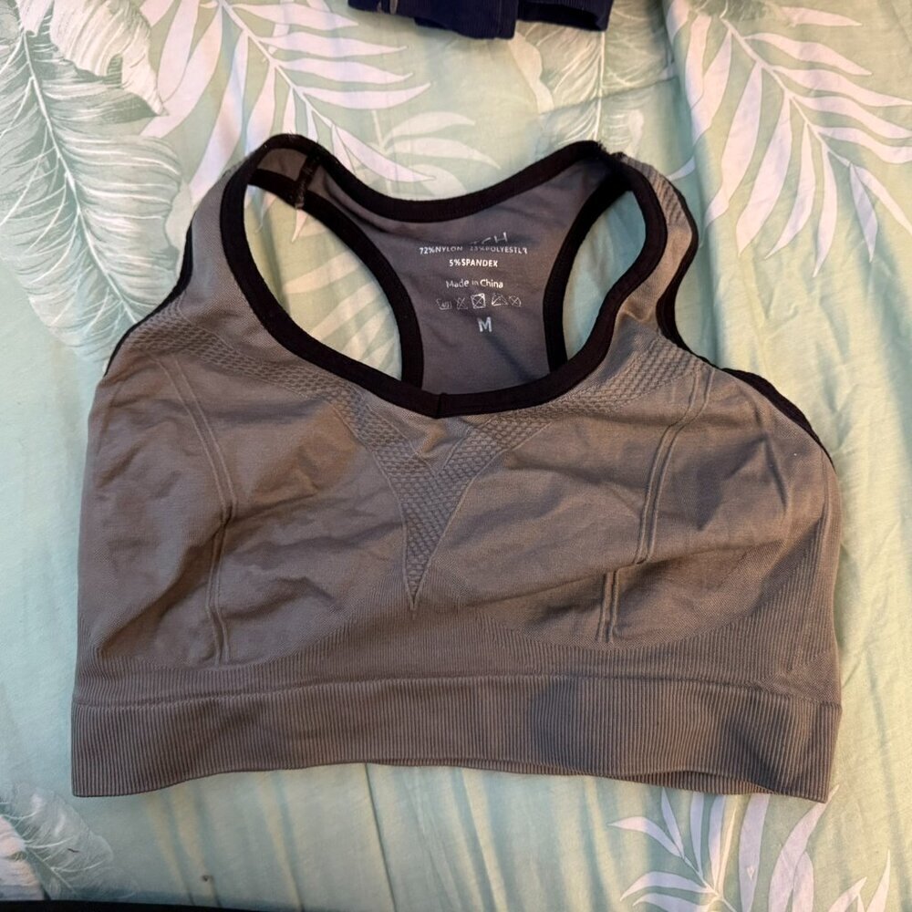 Match brand sports bra - gray and black. No cup inserts